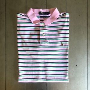 Ralph Lauren Polo Pima Soft Pink Striped Size L